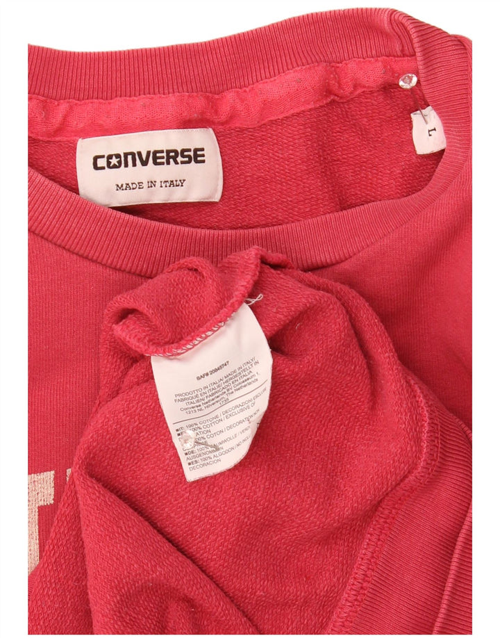 Converse Felpa grafica da uomo Maglione grande cotone rosa