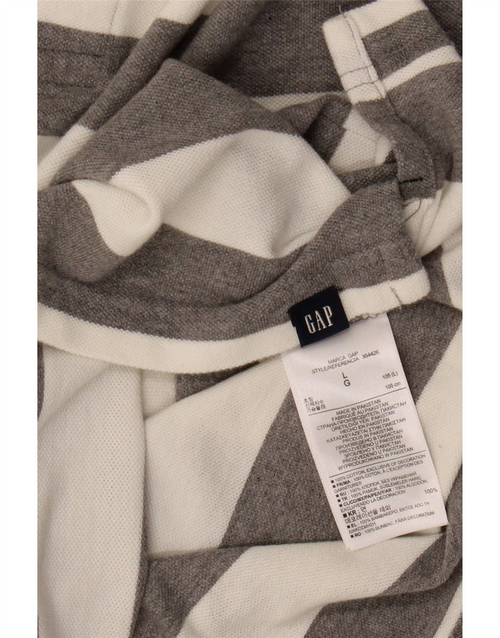 Polo da uomo Gap grande in cotone a righe grigie