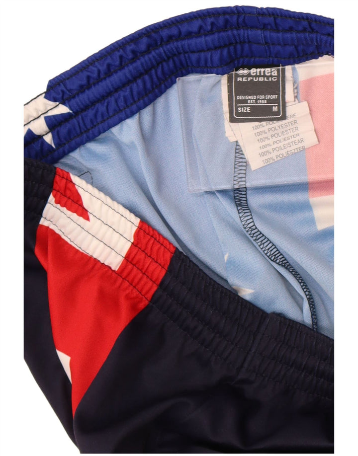 Pantaloncini sportivi grafici da uomo Errea, poliestere color block medio blu navy