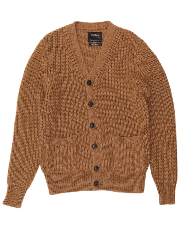 Maglione cardigan da uomo All Saints in acrilico marrone medio