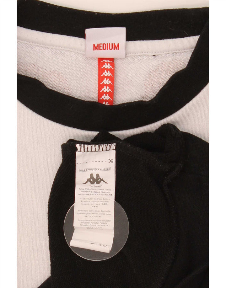 Felpa grafica da uomo Kappa in cotone color block bianco medio