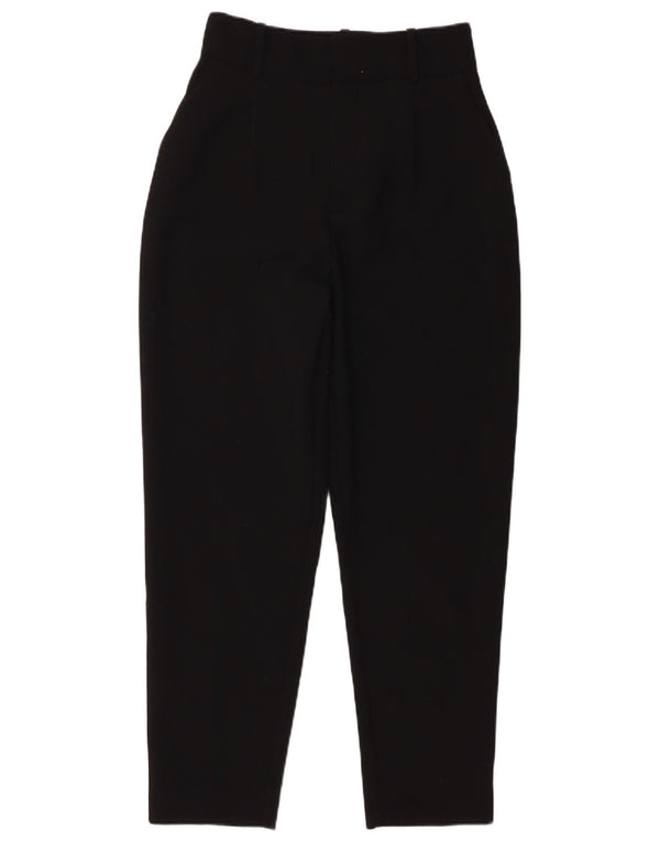 Pantaloni chino affusolati a vita alta da donna Zara piccoli W26 L26 poliestere nero