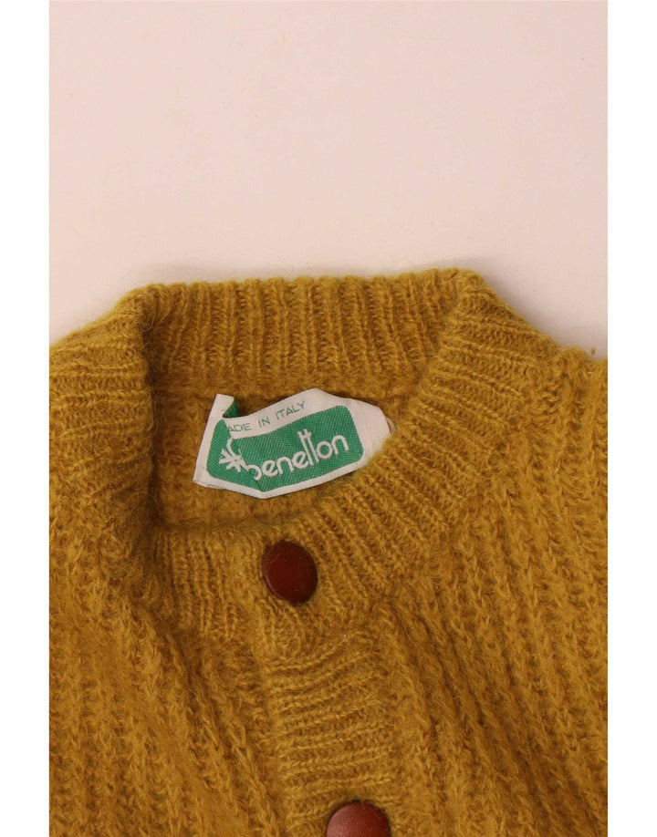 Maglione cardigan da donna Benetton UK 16 grande giallo