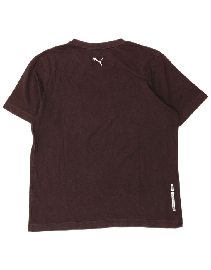 T-shirt grafica da uomo Puma grande in cotone marrone