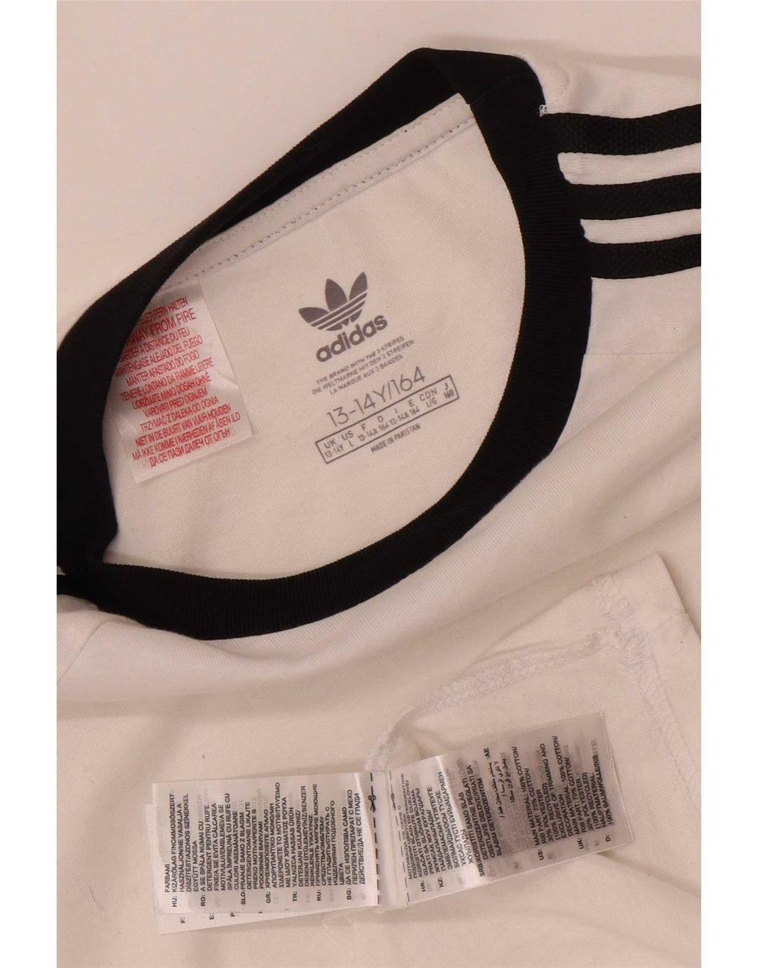 Maglietta Adidas Ragazzo Top 13-14 Anni Cotone Bianca