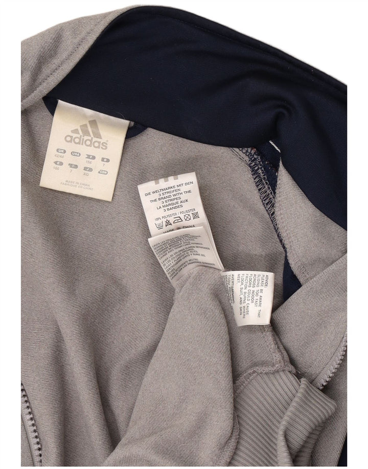 Giacca da tuta da uomo Adidas UK 42/44 Large Grigio Colourblock Poliestere
