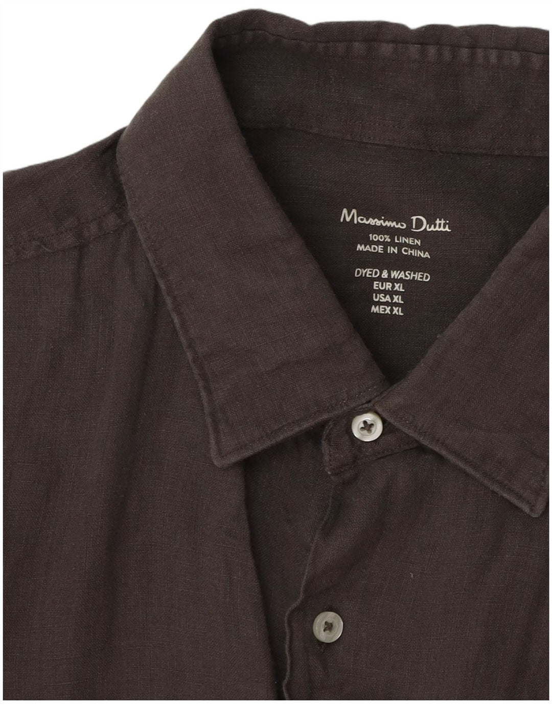 MASSIMO DUTTI Camicia Uomo XL Lino Grigio