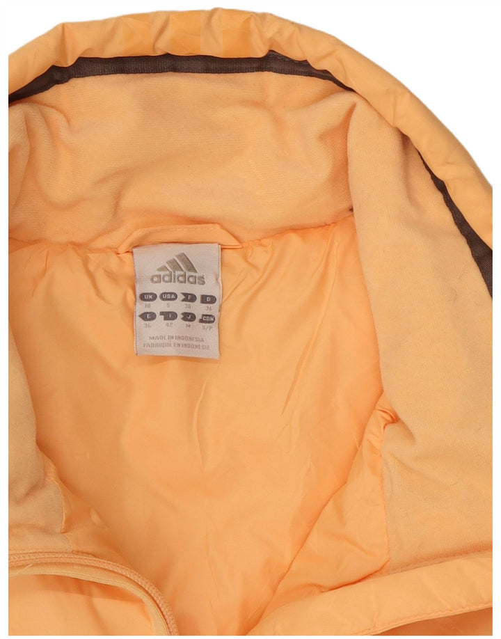 Gilet imbottito da donna ADIDAS UK 10 piccolo poliestere arancione