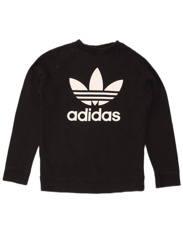 Felpa grafica da donna Adidas Jumper UK 12 Medium Nero