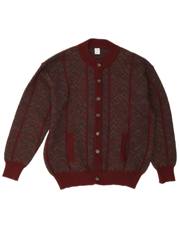 Maglione cardigan da uomo Mapier grande lana Chevron bordeaux