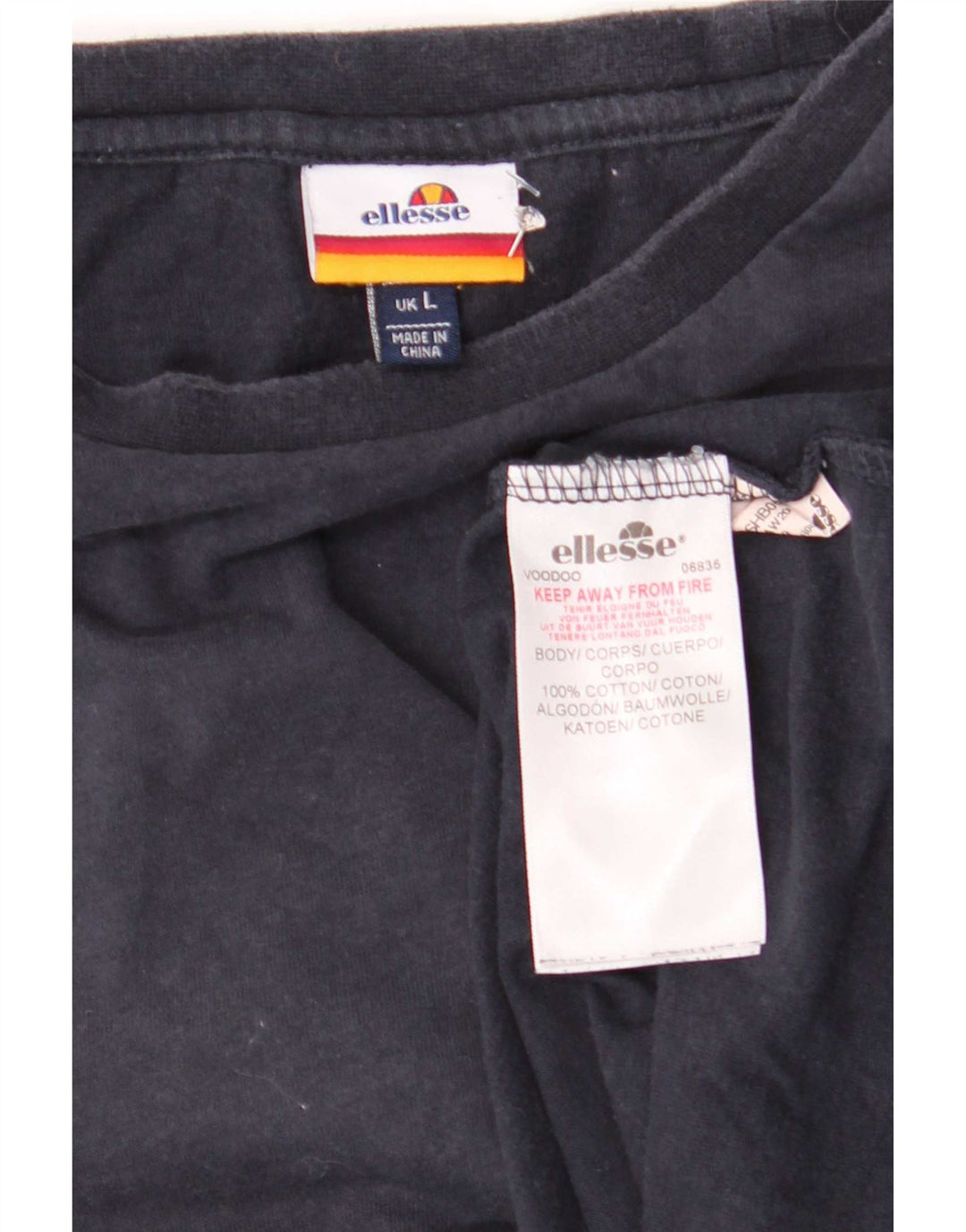 T-shirt da uomo Ellesse Top Large in cotone blu navy