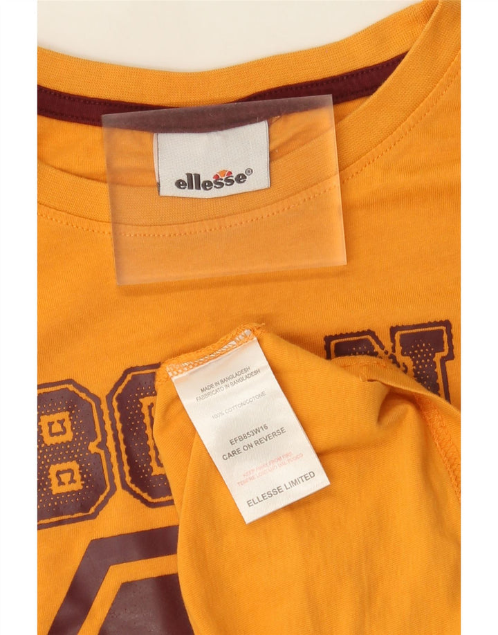 T-shirt grafica da uomo Ellesse Top piccola in cotone giallo