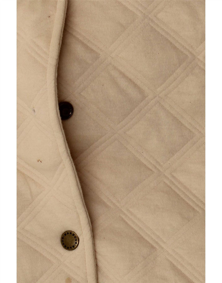 Giacca trapuntata oversize da donna Barbour UK 10 piccola in cotone beige