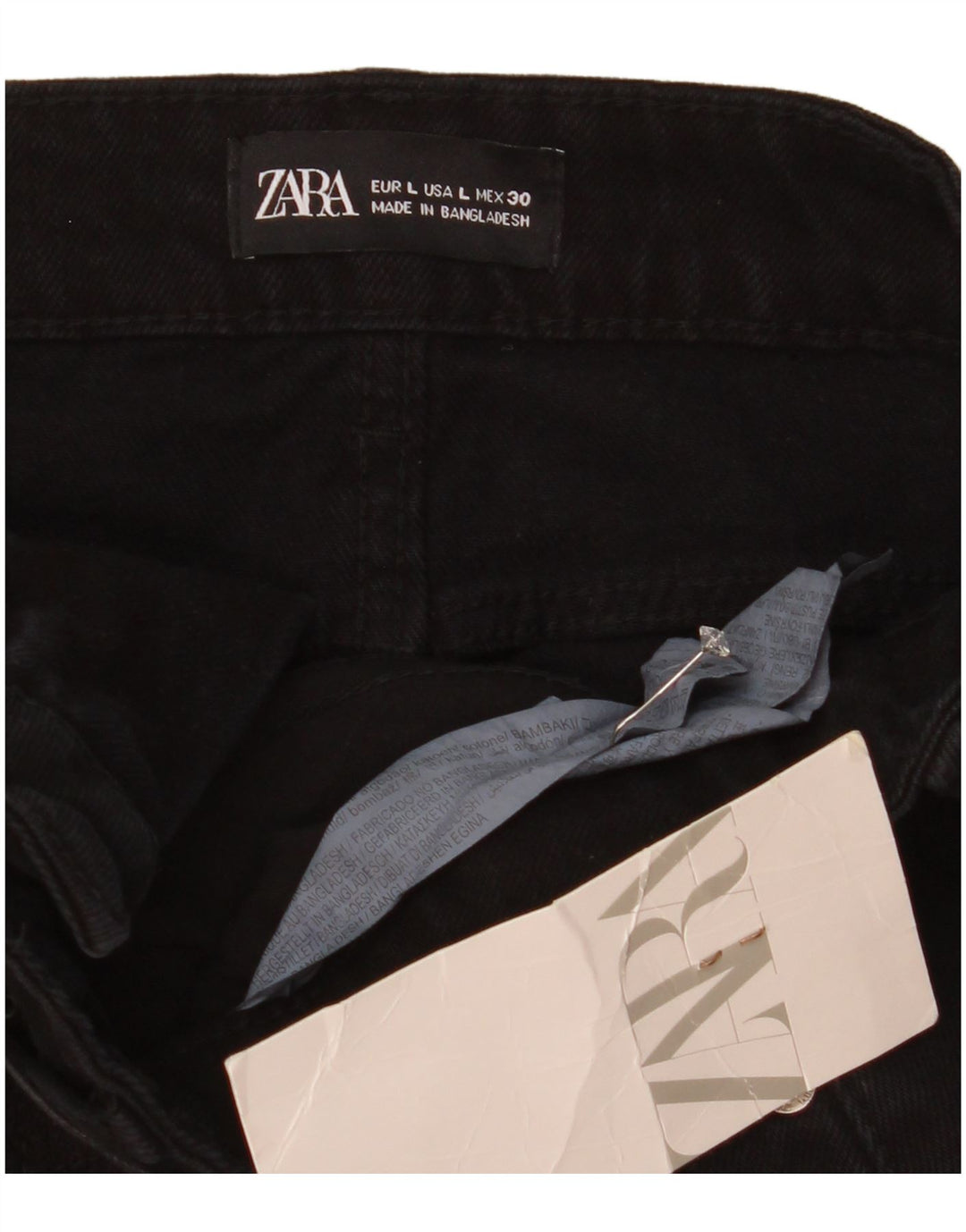 Gonna di jeans Zara da donna grande W30 in cotone nero