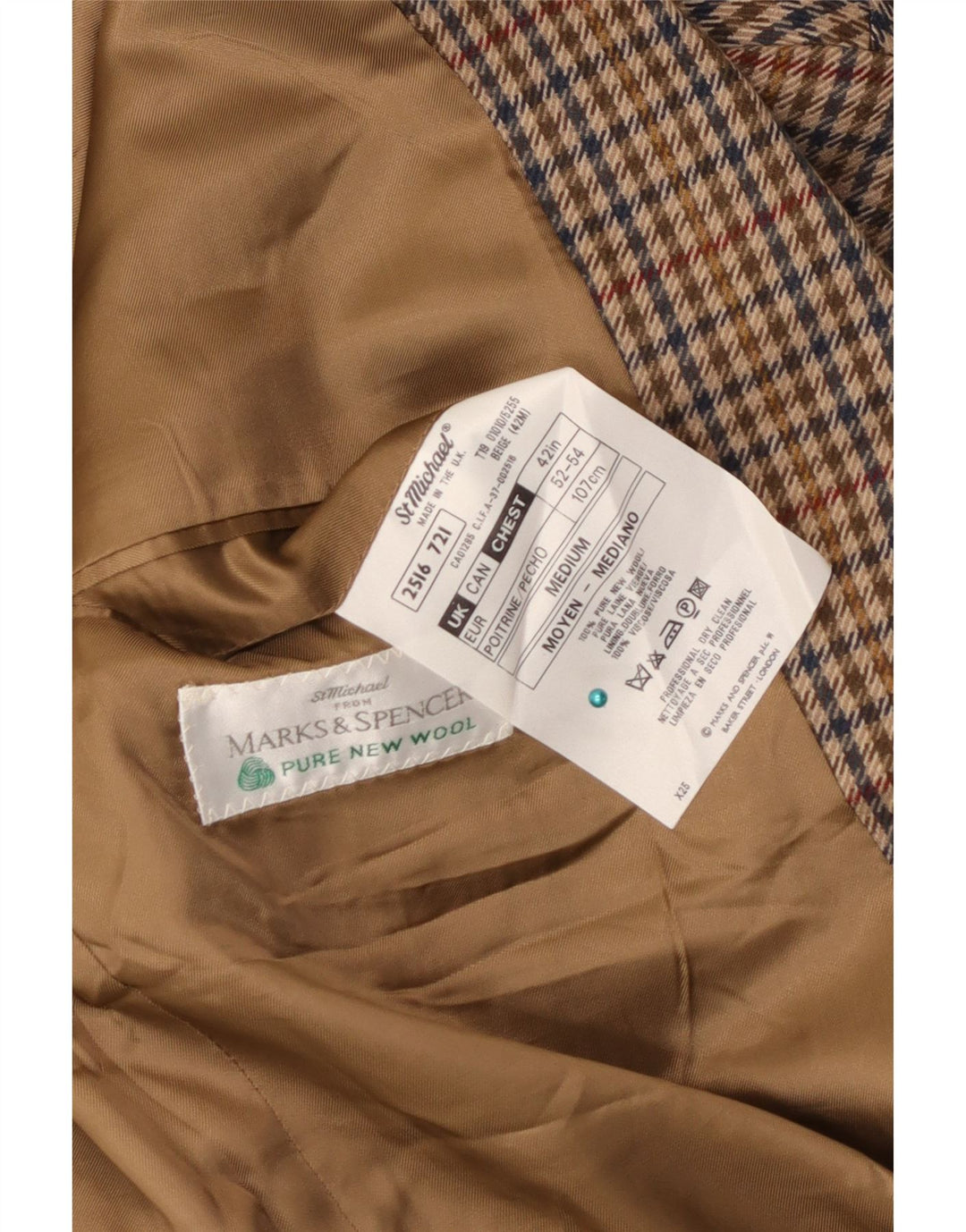 Giacca blazer da uomo St. Michael Marks & Spencer UK 42 grande marrone
