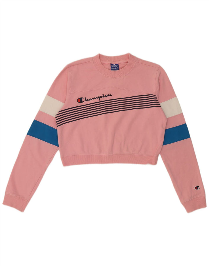 Felpa corta da donna Champion UK 14 Colorblock rosa medio