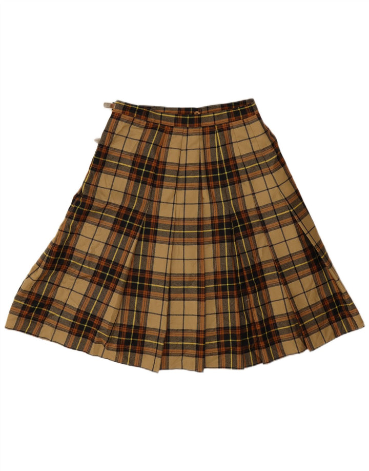 Gonna a portafoglio da donna Gino Sartore IT 42 Media W28 Lana scozzese beige