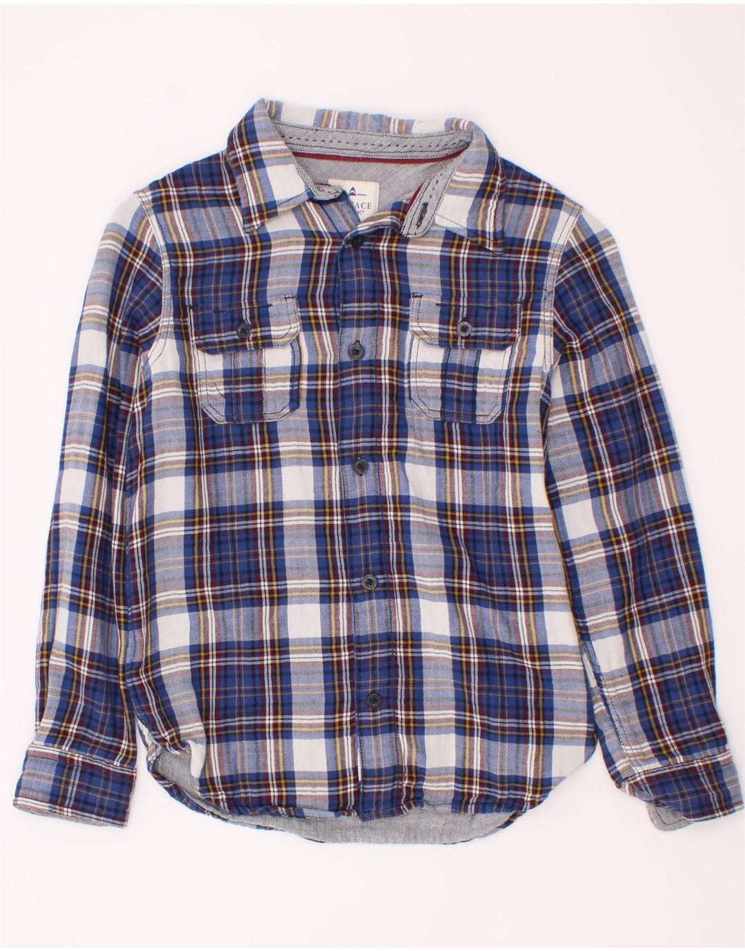 Camicia in flanella per ragazzi Fat Face 8-9 anni in cotone a quadri blu navy