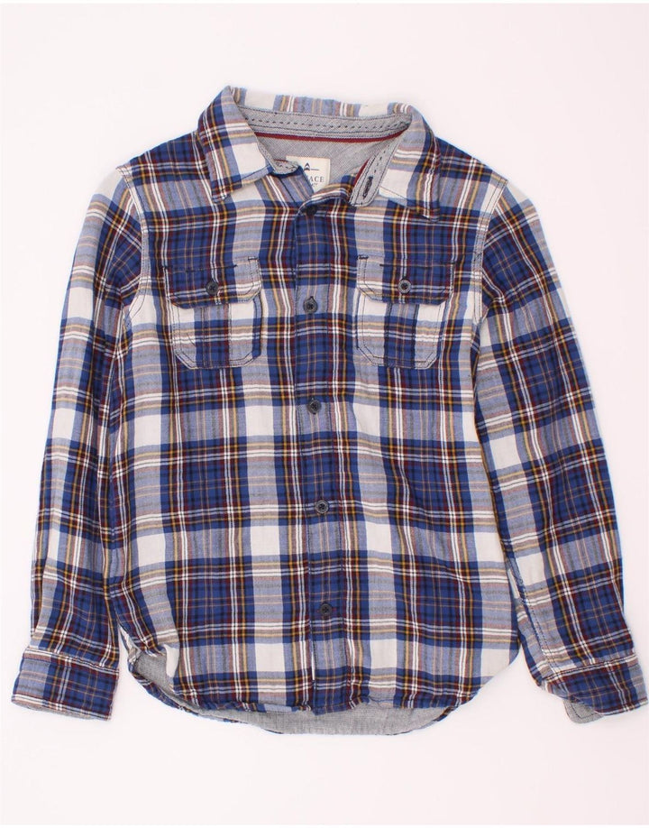 Camicia in flanella per ragazzi Fat Face 8-9 anni in cotone a quadri blu navy