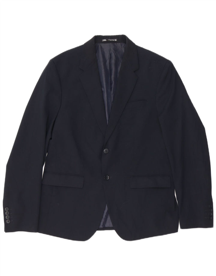 Giacca blazer da uomo a 2 bottoni Zara EU 52 grande blu navy