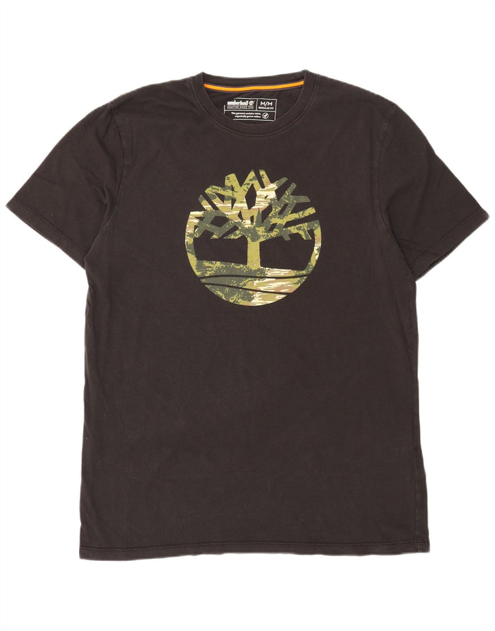 TIMBERLAND Mens Regular Fit Graphic T-Shirt Top Medium Black Cotton