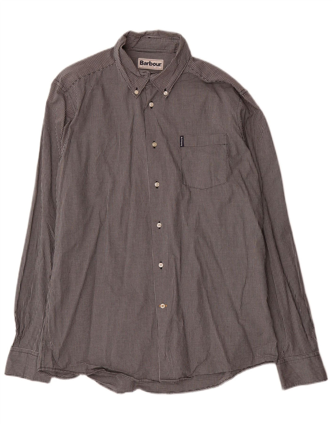 Camicia Barbour da uomo su misura, taglia grande, in cotone a quadretti neri