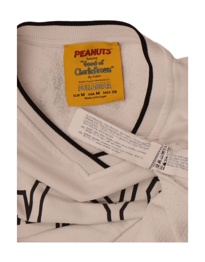 Felpa da uomo con grafica Pull & Bear Peanuts, color block bianco medio