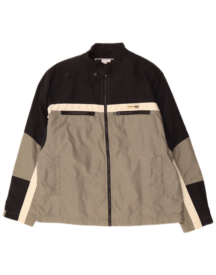Giacca a vento vintage da uomo UK 38 Poliammide color block grigio medio