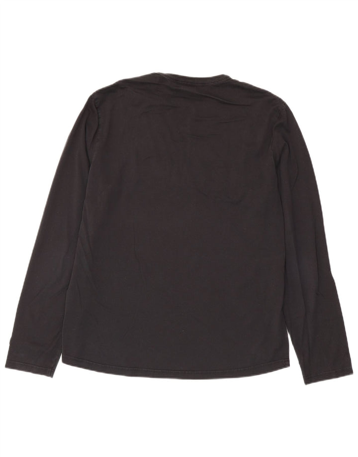 Hugo Boss Top grafico da uomo a maniche lunghe in cotone nero medio