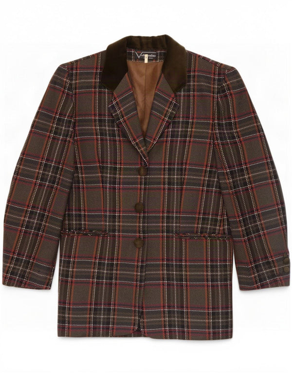 Giacca blazer a 3 bottoni da donna Clementino IT 42 medio a quadri multicolore