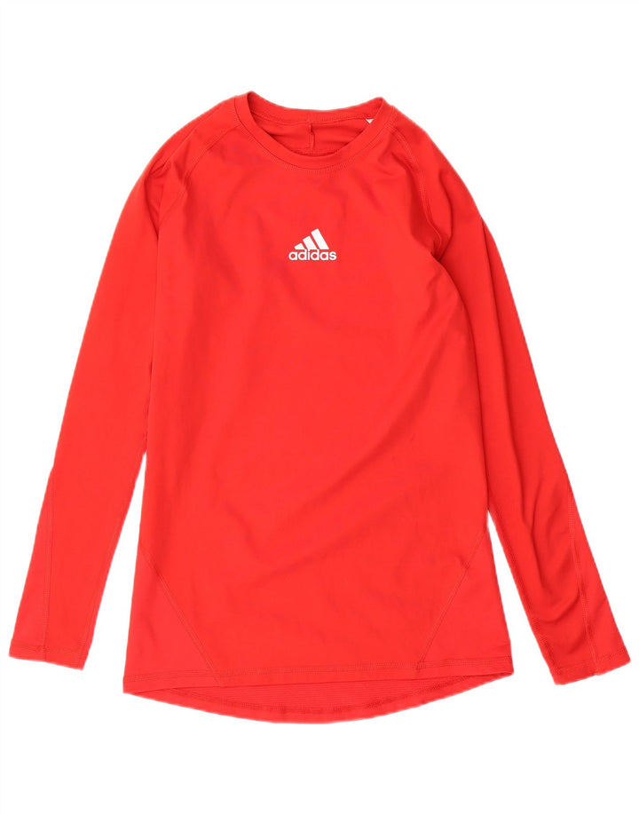 ADIDAS Donna Climacool Top manica lunga UK 12 Medio Rosso Poliestere
