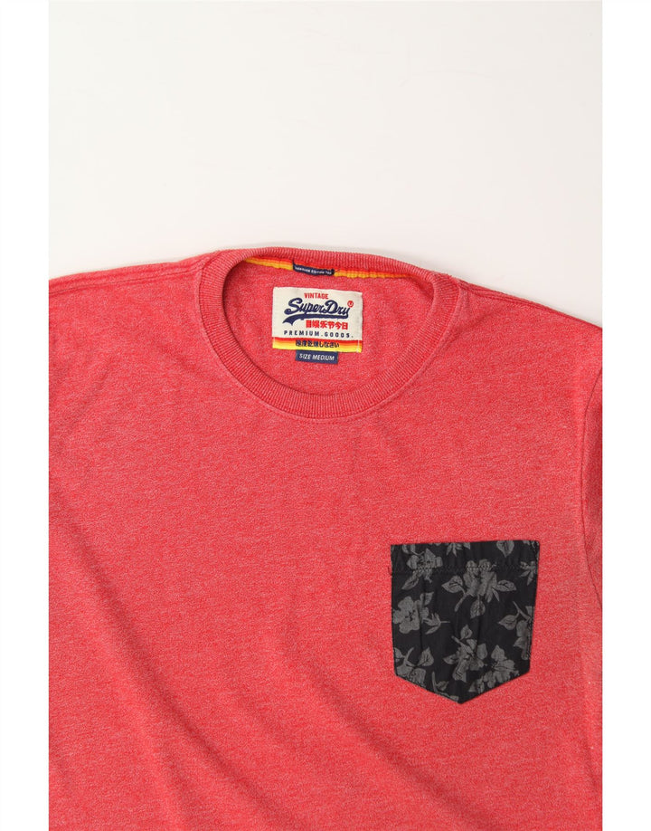 SUPERDRY Mens T-Shirt Top Medium Red Floral Cotton Vintage Superdry and Second-Hand Superdry from Messina Hembry 