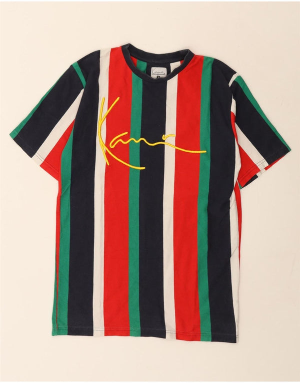 Karl Kani Mens Graphic T-Shirt Top Small Multicoloured Striped Cotton