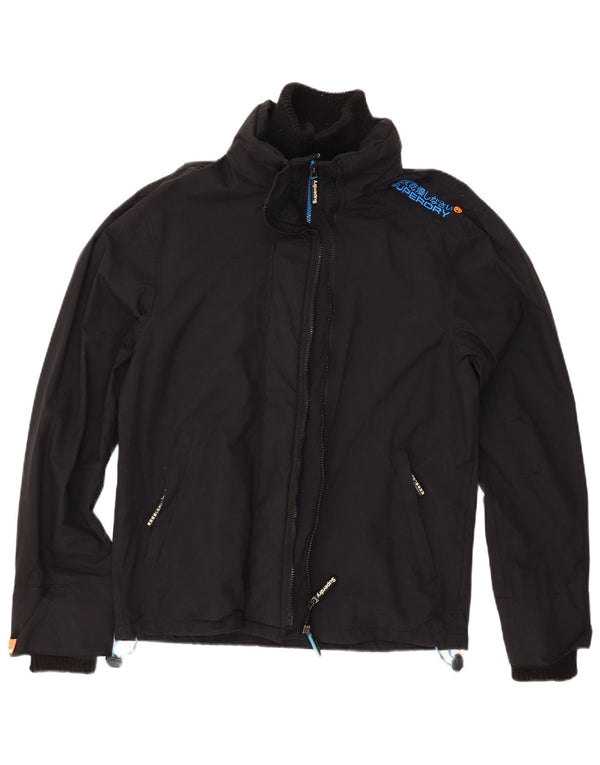 Giacca a vento da uomo SUPERDRY Windcheater UK 40 Large in nylon nero