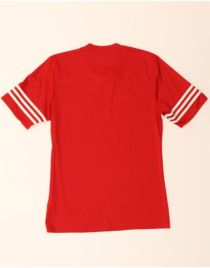 ADIDAS Mens Climalite T-Shirt Top Small Red Polyester Vintage Adidas and Second-Hand Adidas from Messina Hembry 