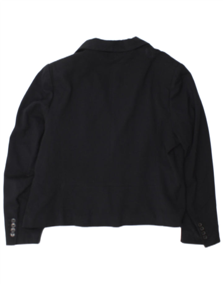 Giacca blazer a 2 bottoni da donna Marks & Spencer UK 18 XL poliestere blu navy