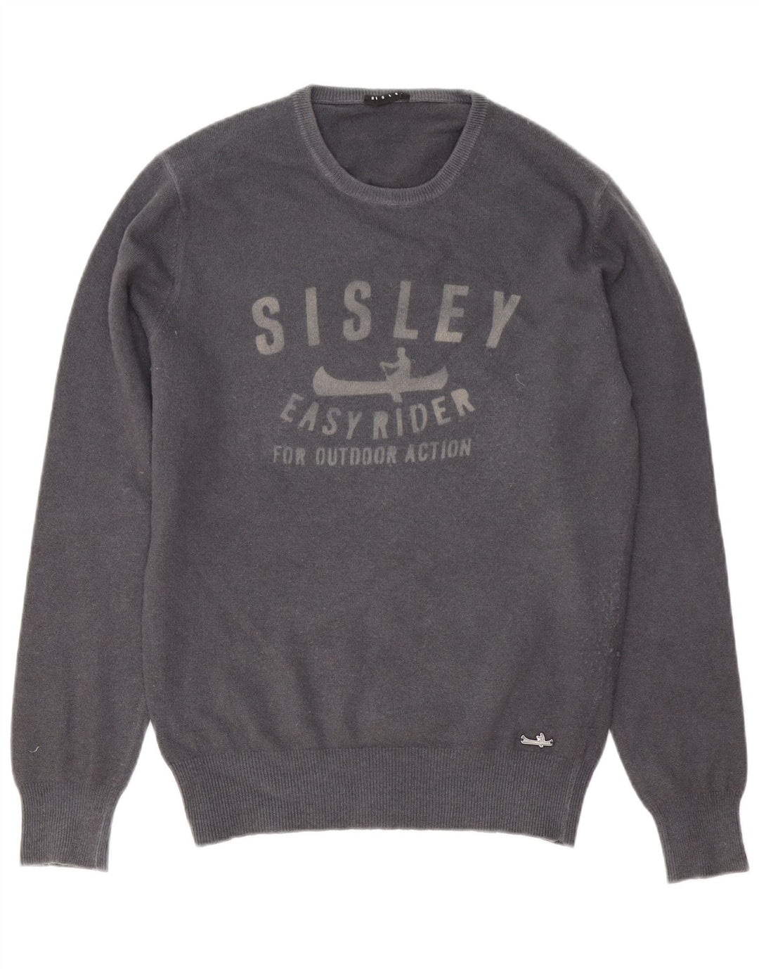 Maglione maglione girocollo con grafica da uomo Sisley grigio medio