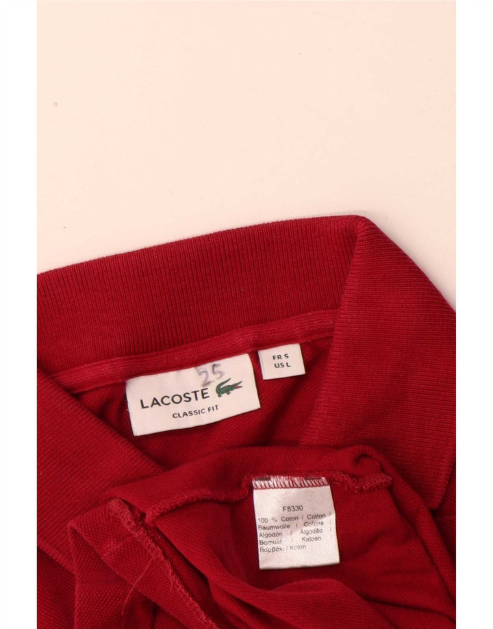 Polo da uomo Lacoste vestibilità classica taglia 5 grande in cotone rosso