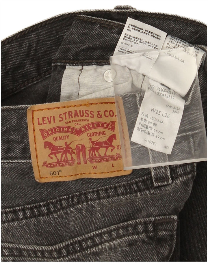Jeans dritti Levi's 501 da donna W25 L26 cotone grigio