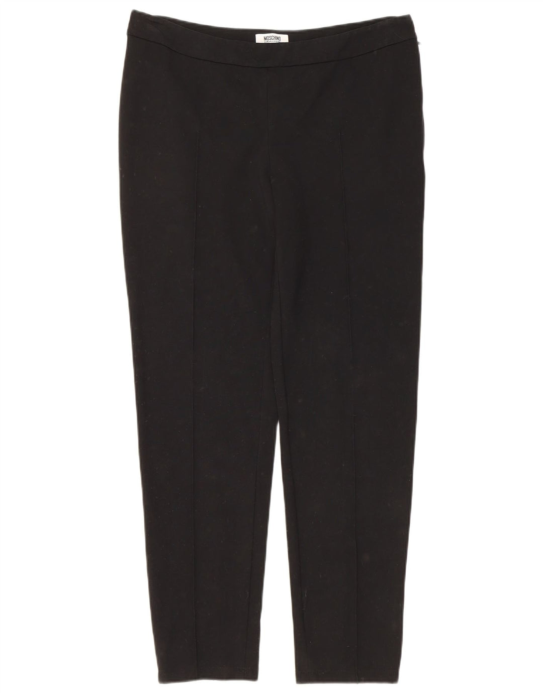 Pantaloni casual economici e chic da donna MOSCHINO UK 12 Medium W32 L29 Nero