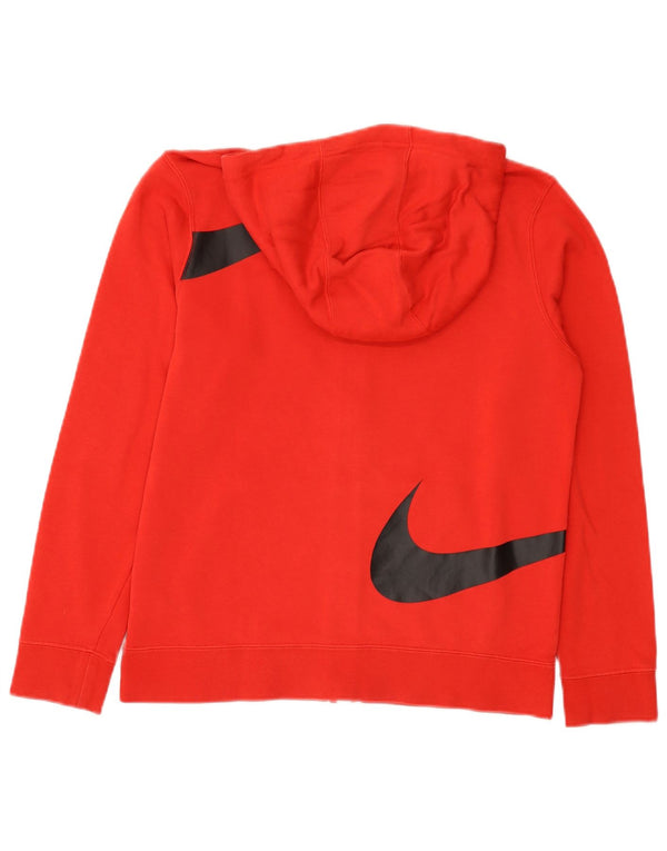 Felpa con cappuccio e zip grafica Nike Swoosh da bambino 13-14 anni XL in cotone rosso