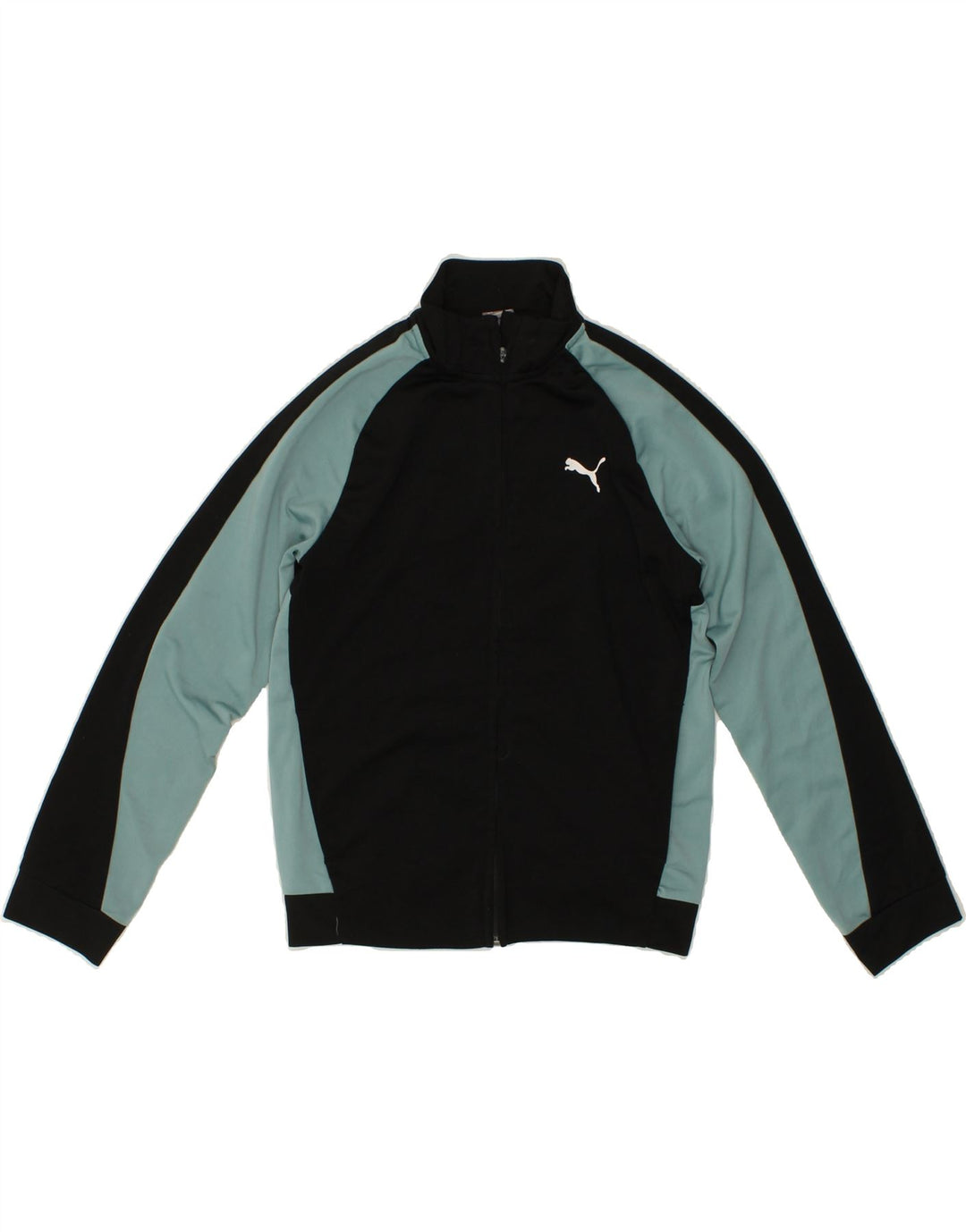 PUMA Boys Tracksuit Top Jacket 11-12 Years Green Colourblock Polyester Vintage Puma and Second-Hand Puma from Messina Hembry 