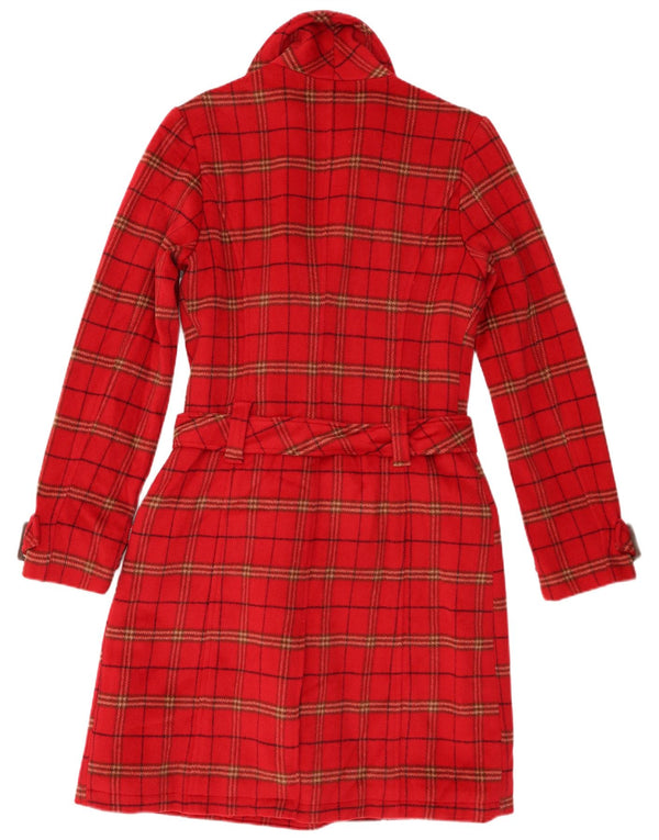 Cappotto doppiopetto da donna KHUJO UK 12 Lana a quadri rossi medi