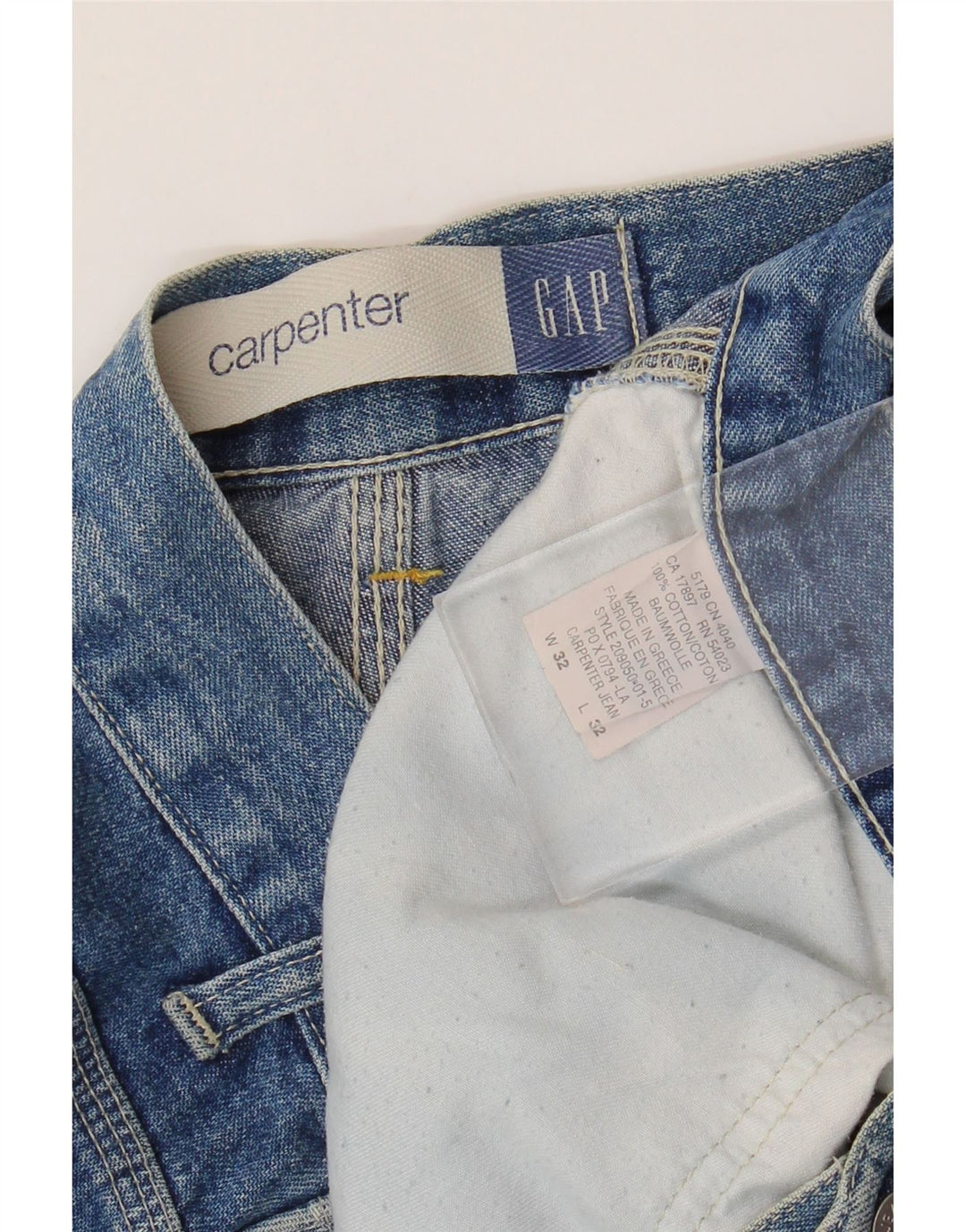 Jeans dritti da uomo Gap Carpenter Cargo W32 L32 cotone blu