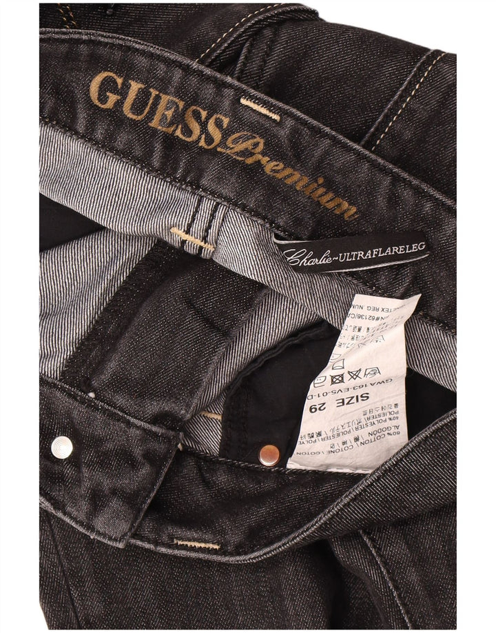 Jeans svasati da donna Guess W29 L32 cotone nero