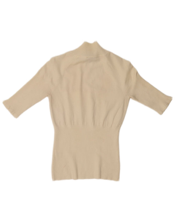 Maglione maglione collo alto da donna Karen Millen US 2 XS bianco sporco