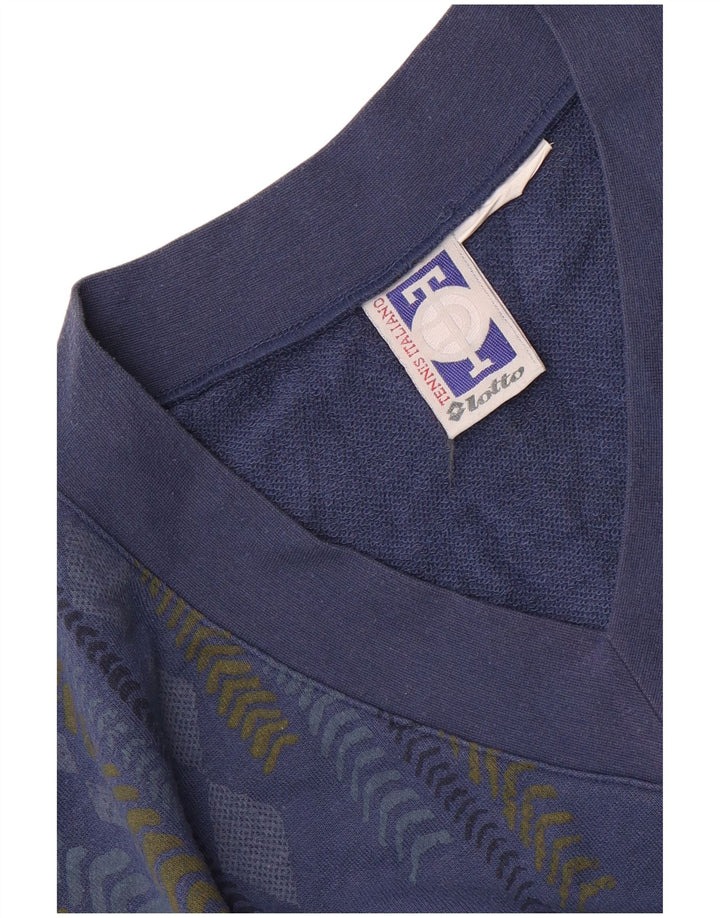 Felpa senza maniche da uomo Lotto Maglione grande blu geometrico