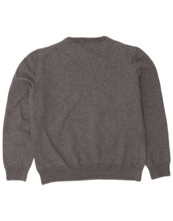 Maglione maglione girocollo da donna Hugo Boss UK 18 XL lana vergine grigia