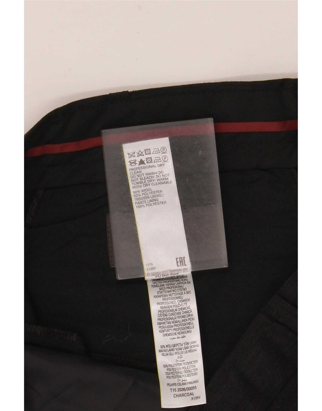 Pantaloni da abito vestibilità regolare da uomo Marks & Spencer W36 L31 lana grigia