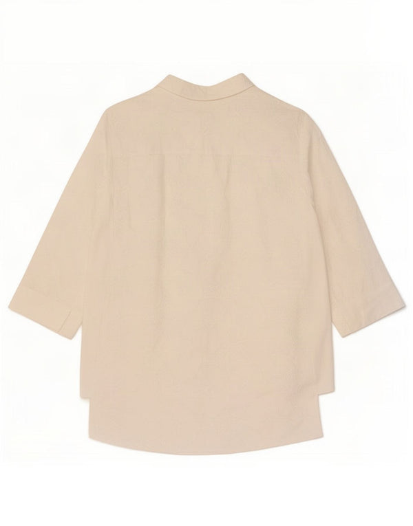 Naracamicie Camicetta da donna con maniche a 3/4 UK 16 Grande floreale bianco
